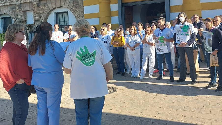 Manifestación de SATSE en contra de las agresiones